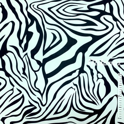 Tkanina wiskozowa zebra czarno-biała