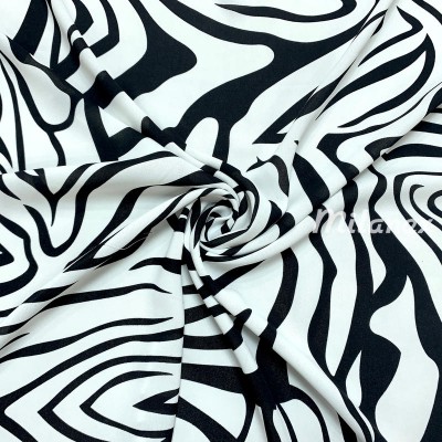 tkanina wiskozowa zebra czarno-biała