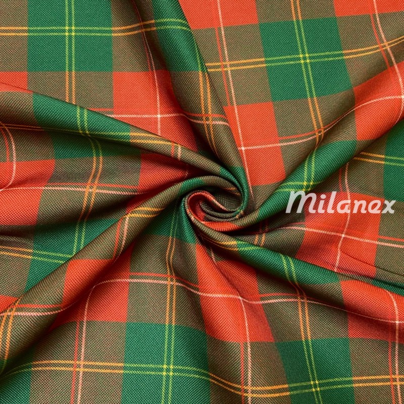 Tkanina dekoracyjna świąteczna oxford czerwono zielona krata