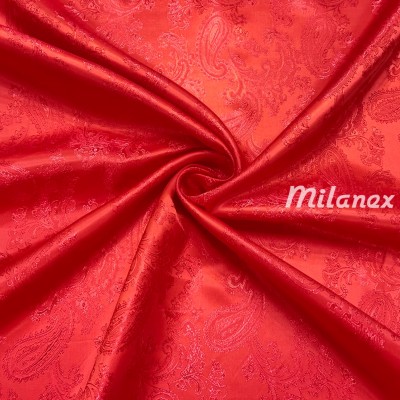 podszewka wiskozowa żakardowa turecki paisley czerwona